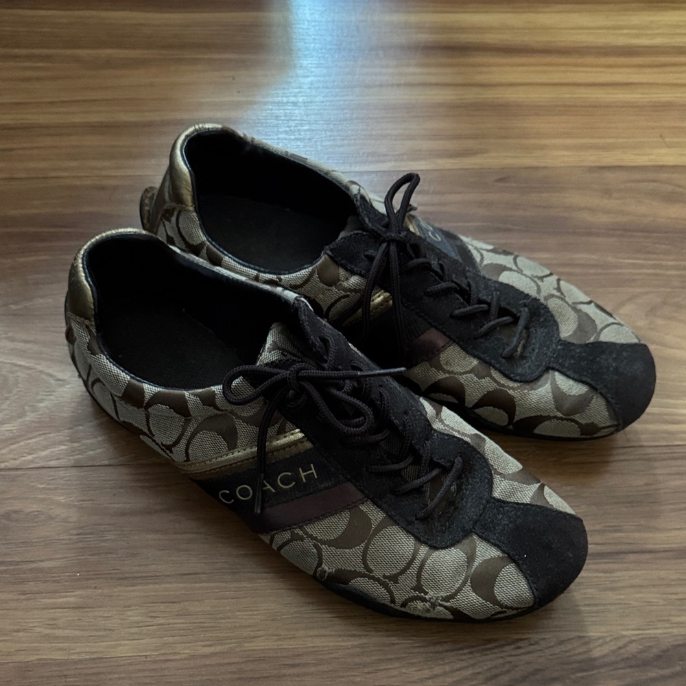 Coach Black and Brown Monogram Shoes